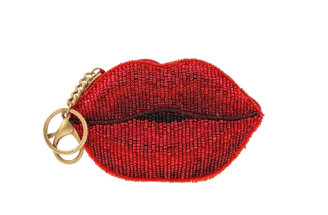 XOXO Lip Beaded Coin Purse