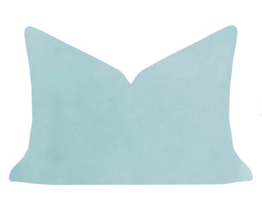 Laura Park Spa Blue 14x20 Solid Velvet Pillow