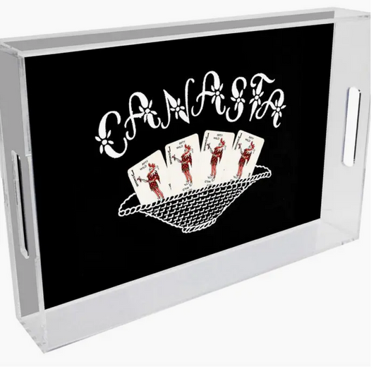 Canasta Lucite Tray 11” x 17”