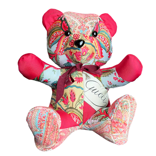 Floral Bamboo Vintage Scarf Tender Teddy Bear