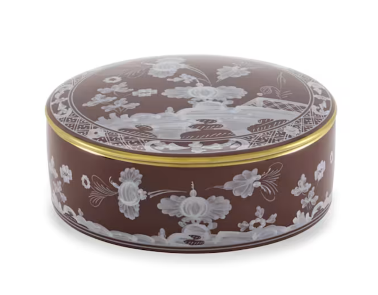 Oriente Italiano Round Trinket Box - Castagna