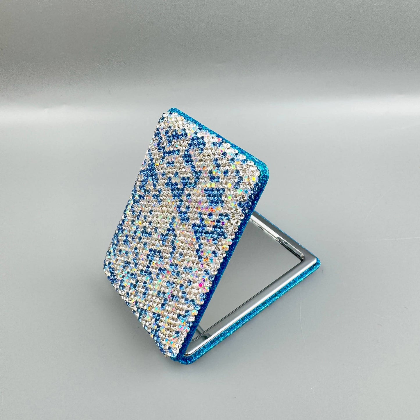 Square Rhinestone Folding Makeup Mirror