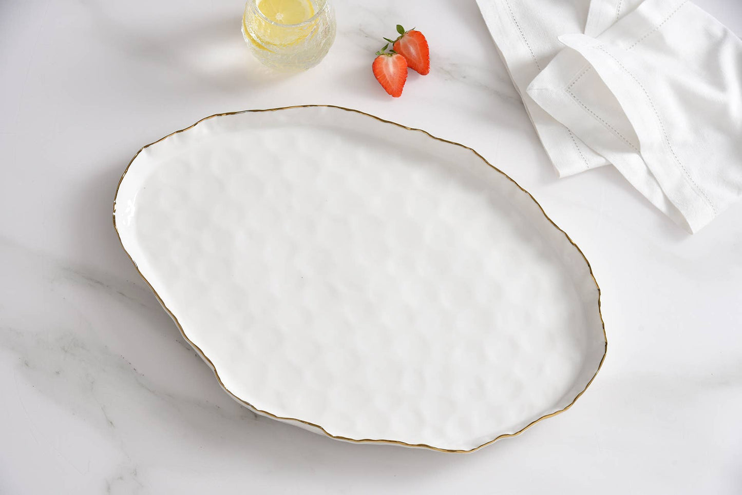 Large White Porcelain Oval Platter