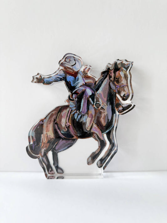 "Rodeo Cowboy on Horse” Acrylic Shelfie