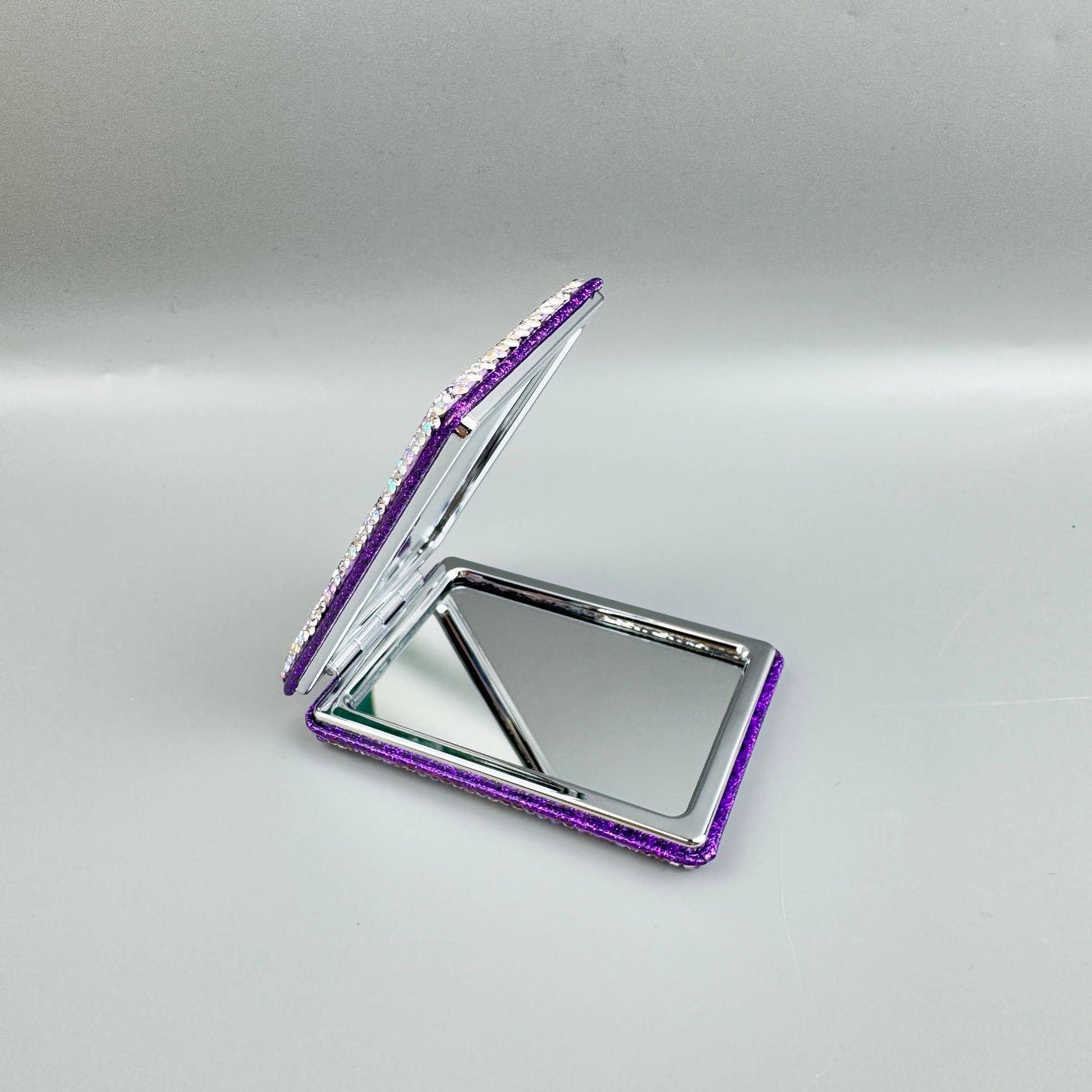 Square Rhinestone Folding Makeup Mirror