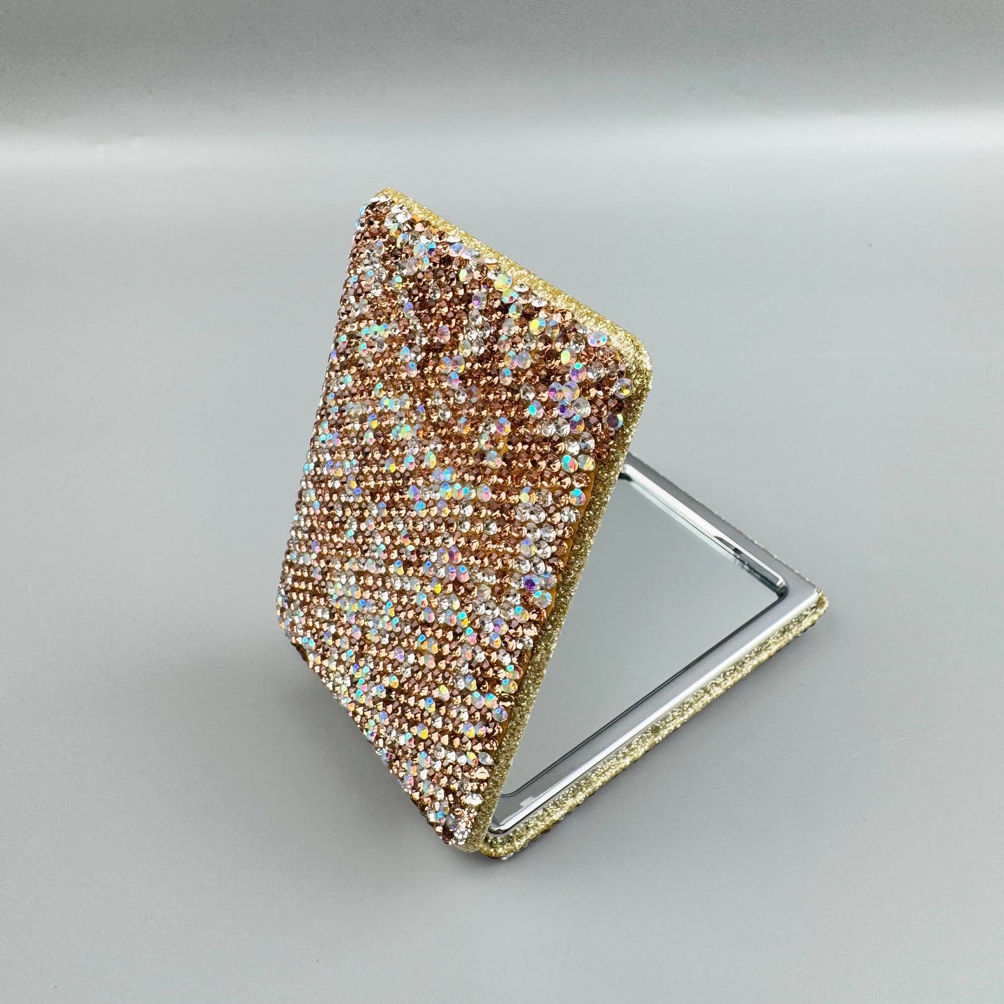 Square Rhinestone Folding Makeup Mirror