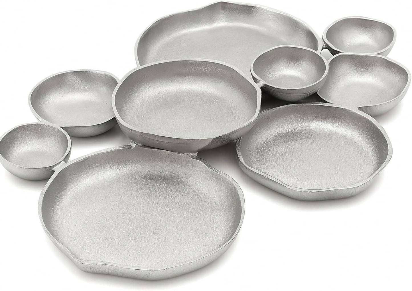 Cluster Decorative Bowls, Bright Silver Brass - Decoration