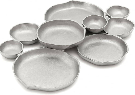 Cluster Decorative Bowls, Bright Silver Brass - Decoration