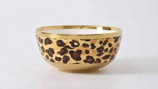 Porcelain Leopard Medium Bowl