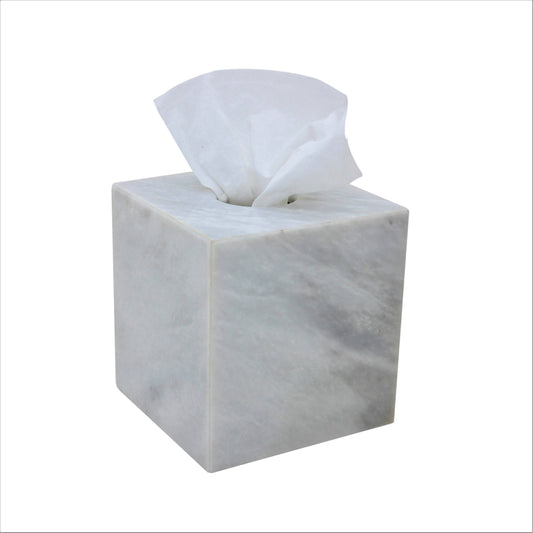 Pearl White Marble Tissue Box Holder