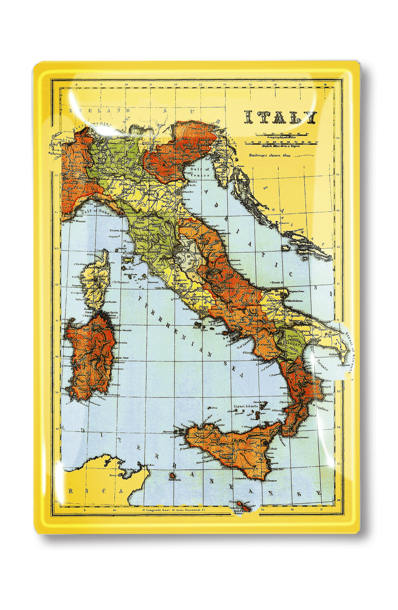 Vintage Italy No. 1 Decoupage Glass Tray