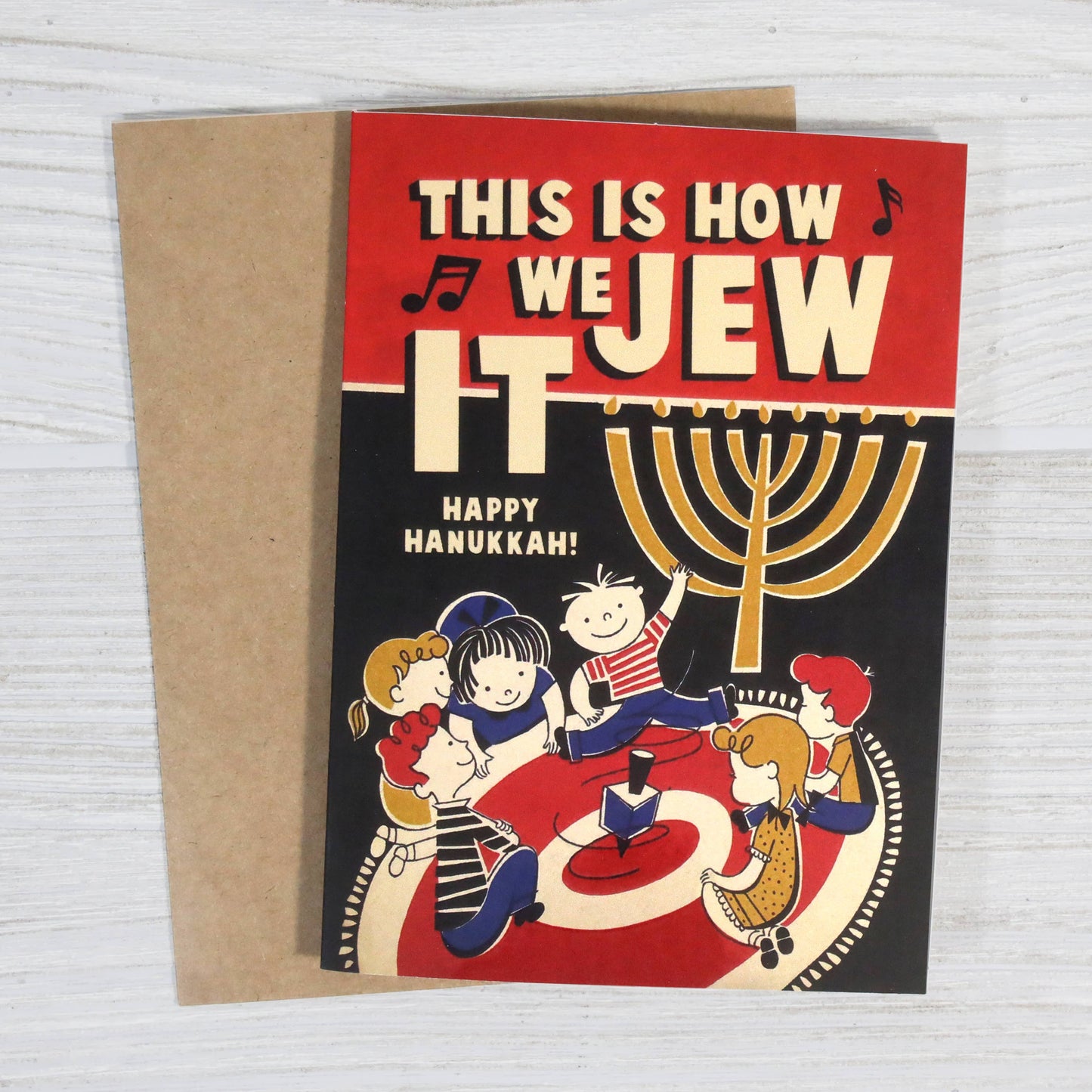 This Is How We Jew It - Cute Vintage Hanukkah Greeting Card
