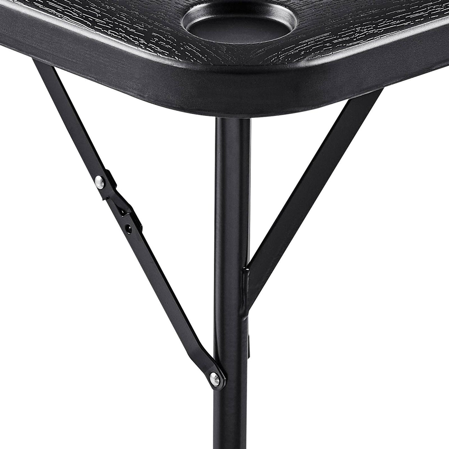 Game Table, 4 Cup Holders, Chip Trays, Black