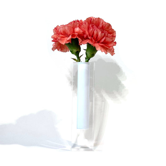 White acrylic bud vase