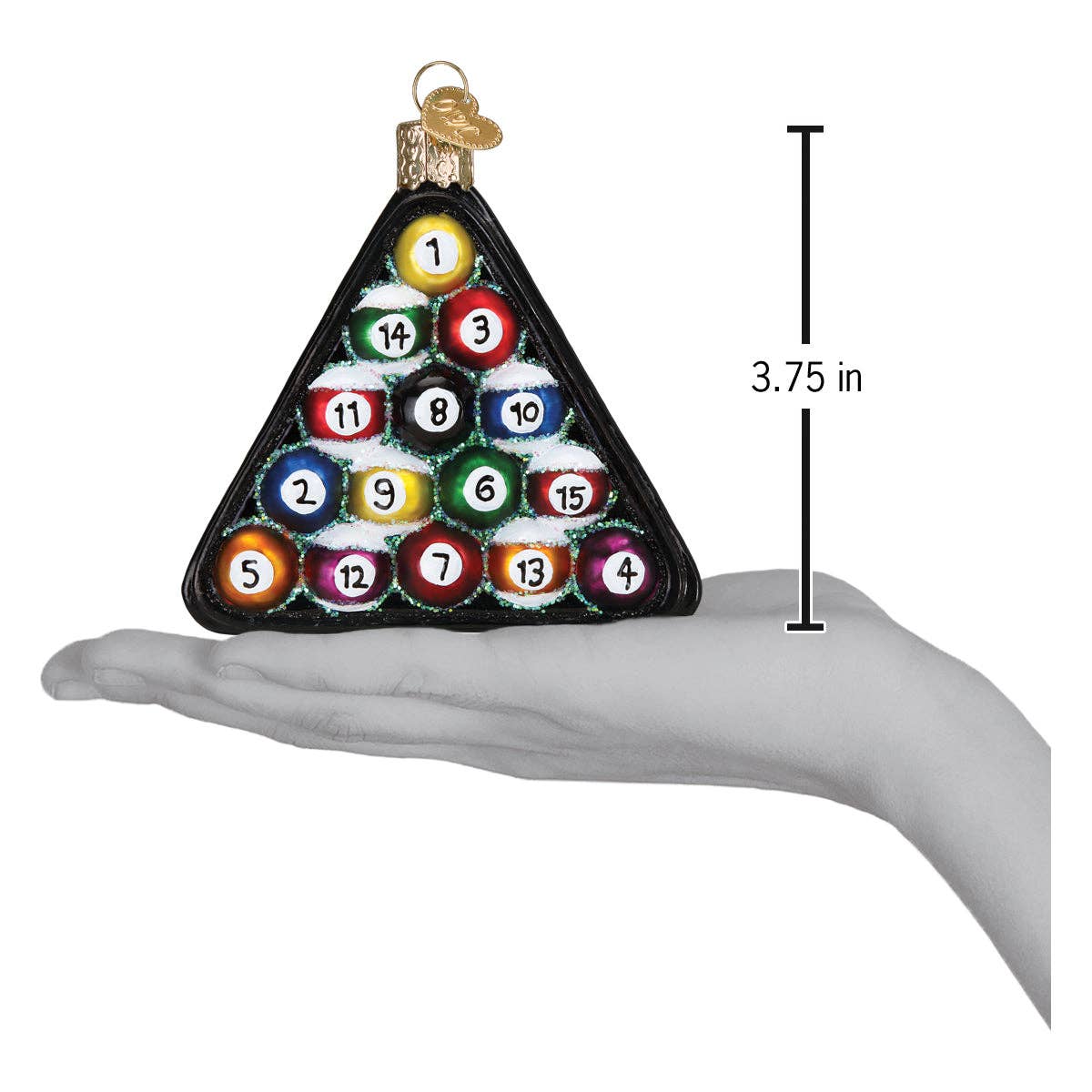 Hand Blown, Hand Painted Glass Christmas Ornament (Billiard Balls)