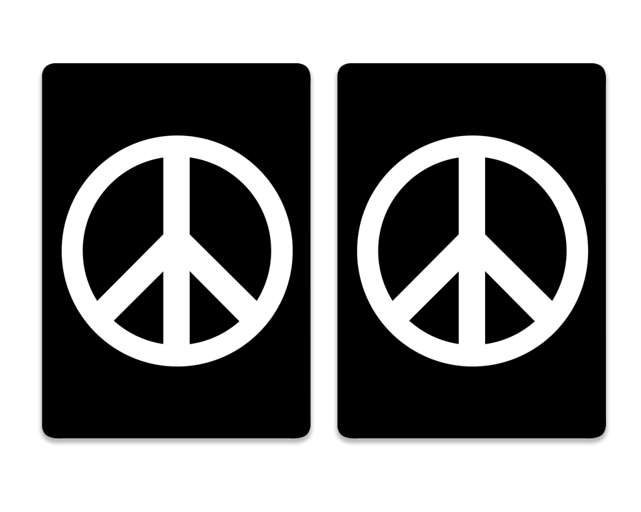 Cards-plastic PVC playing cards BLACK and WHITE PEACE sign