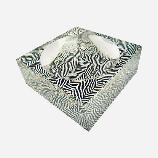 Lucite Candy/Home Decor Dish - Zebra