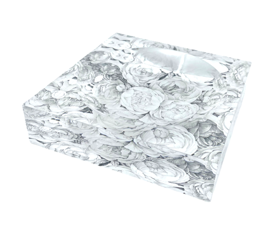 Peony Passion Black White Acrylic Candy Catchall Dish