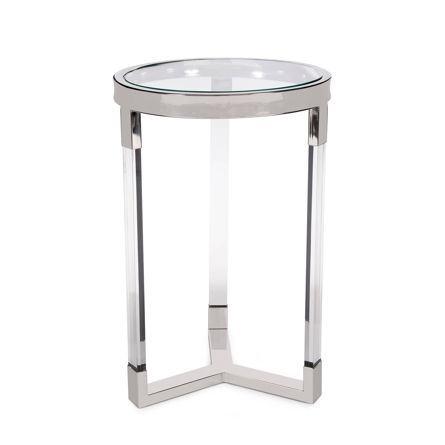 Round Stainless Steel & Acrylic Side Table