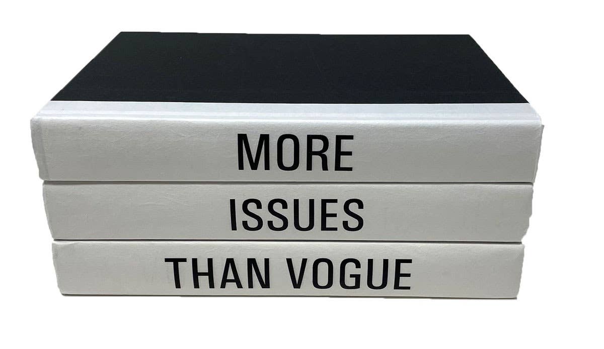 More Issues Than Vogue White/Black Cover 9.5x3.75 (Sold as a set of 3)