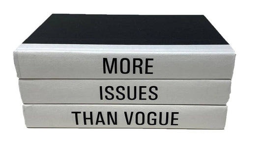More Issues Than Vogue White/Black Cover 9.5x3.75 (Sold as a set of 3)