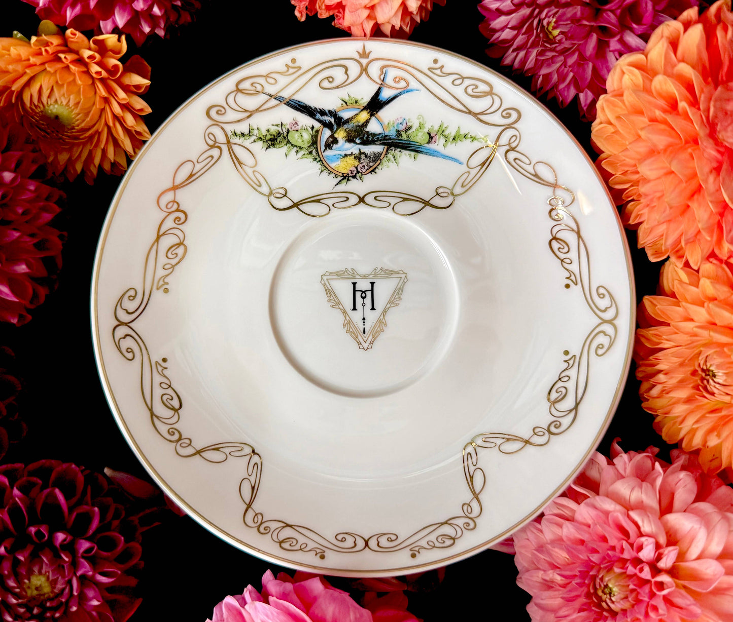 Ivory Fear My Wrath Bird Teacup and Saucer