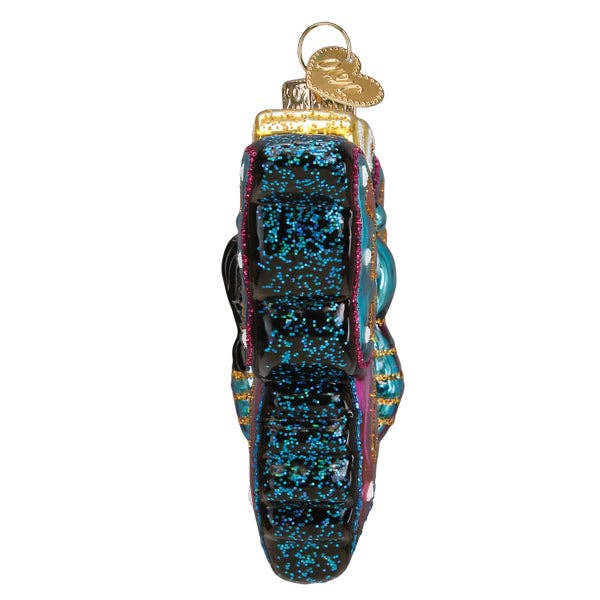 Hand-Blown, Hand-Painted Glass Christmas Ornament (Fanciful Butterfly)