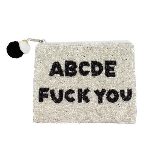 ABCDE FUCK YOU Beaded Coin Purse