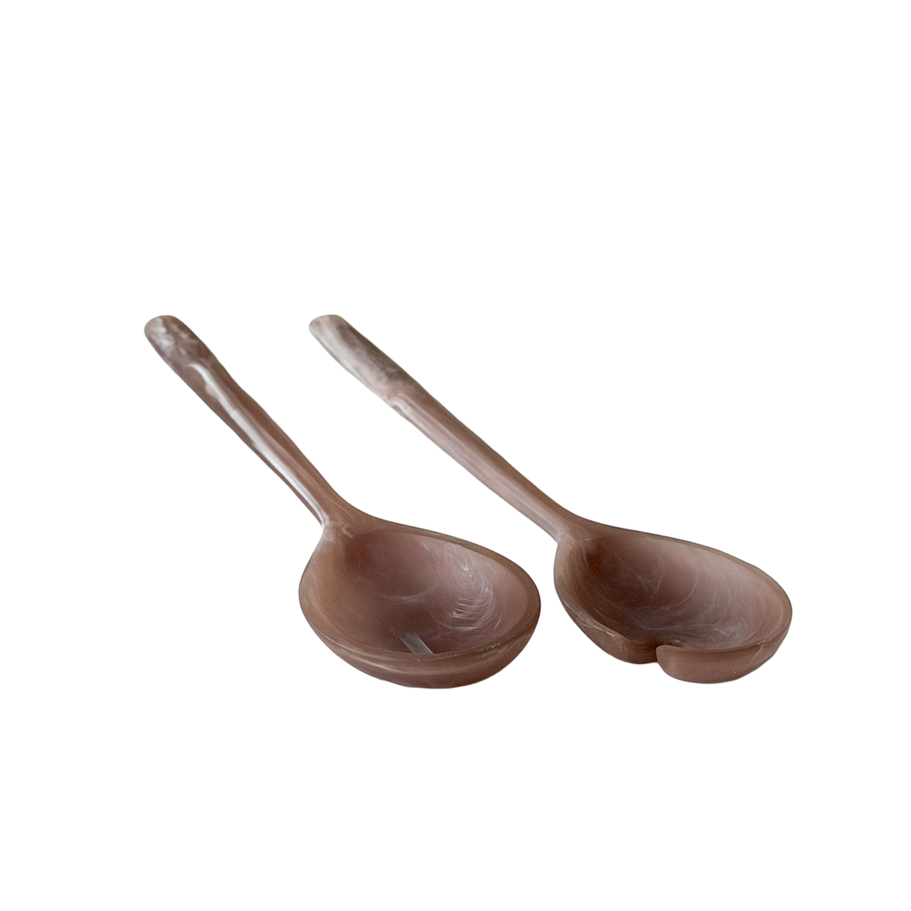 Resin Taupe Meadow Salad Servers