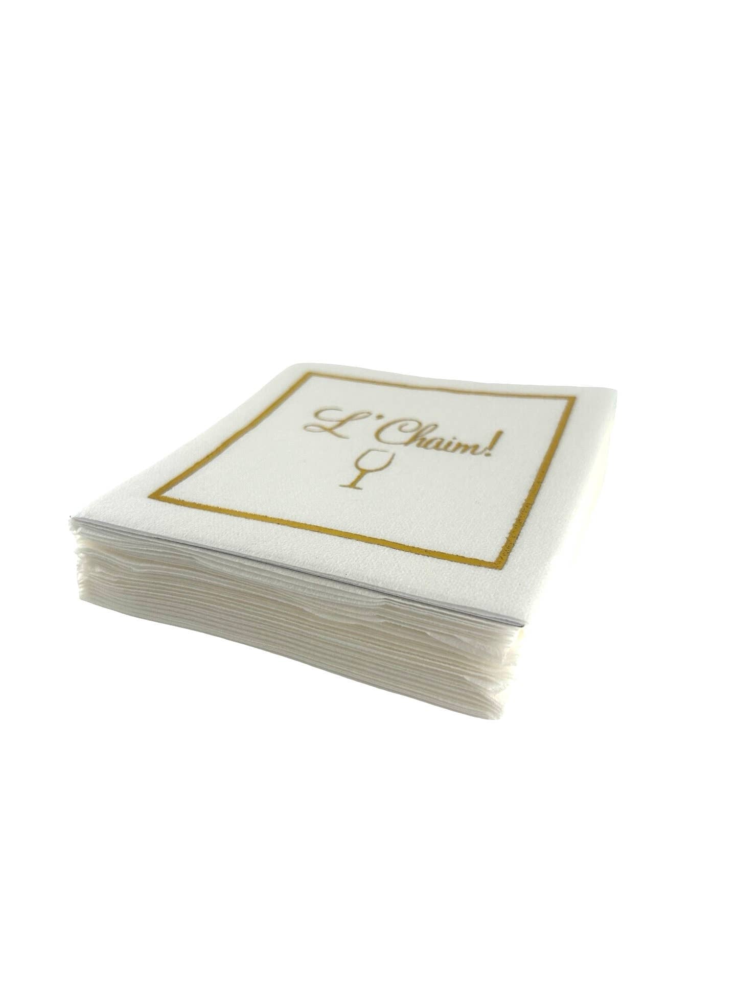 Linen-Feel Cocktail Napkins, L'Chaim