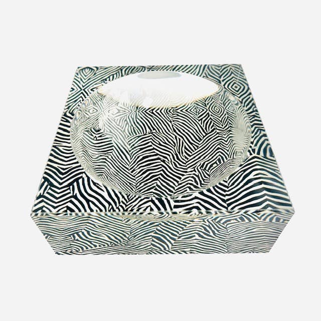 Lucite Candy/Home Decor Dish - Zebra