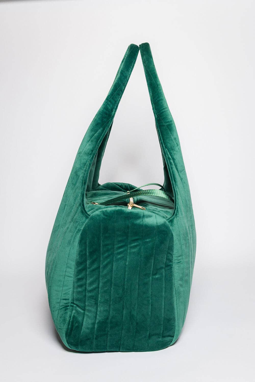 Green Velvet Quilted Mahjong Bag