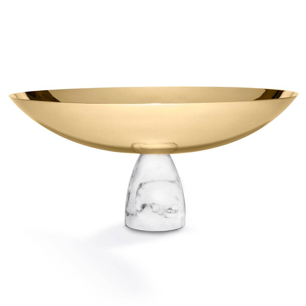 Fruit Bowl, Carrara Marble & Gold