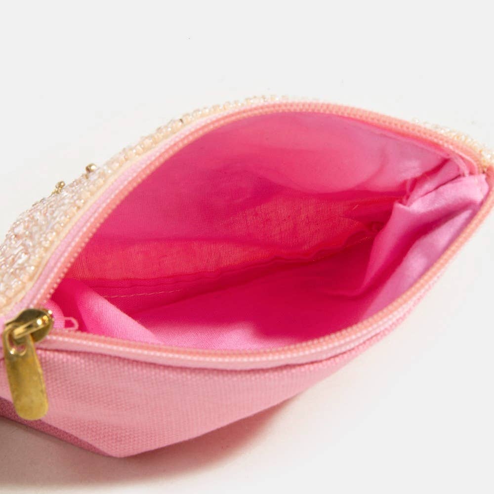 The Queen Crown Seed Beaded Coin Purse