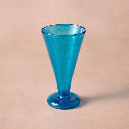 Blue Handblown Cocktail Glass from Egypt