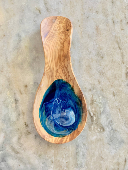 Olive Wood Spoon Holder