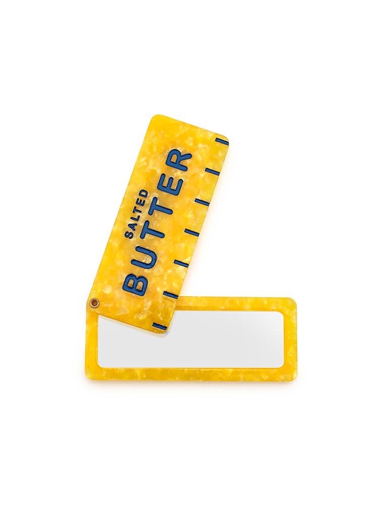 Swing-Hinge Folding Compact Mirror - Butter Stick - Yellow