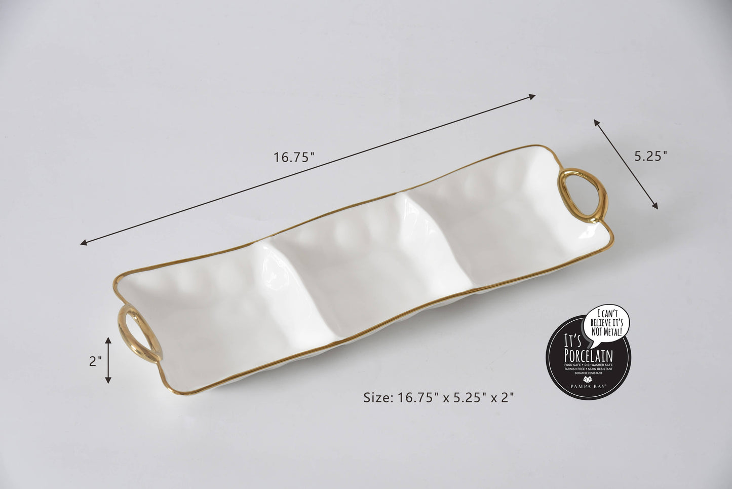 3 Section Porcelain Server