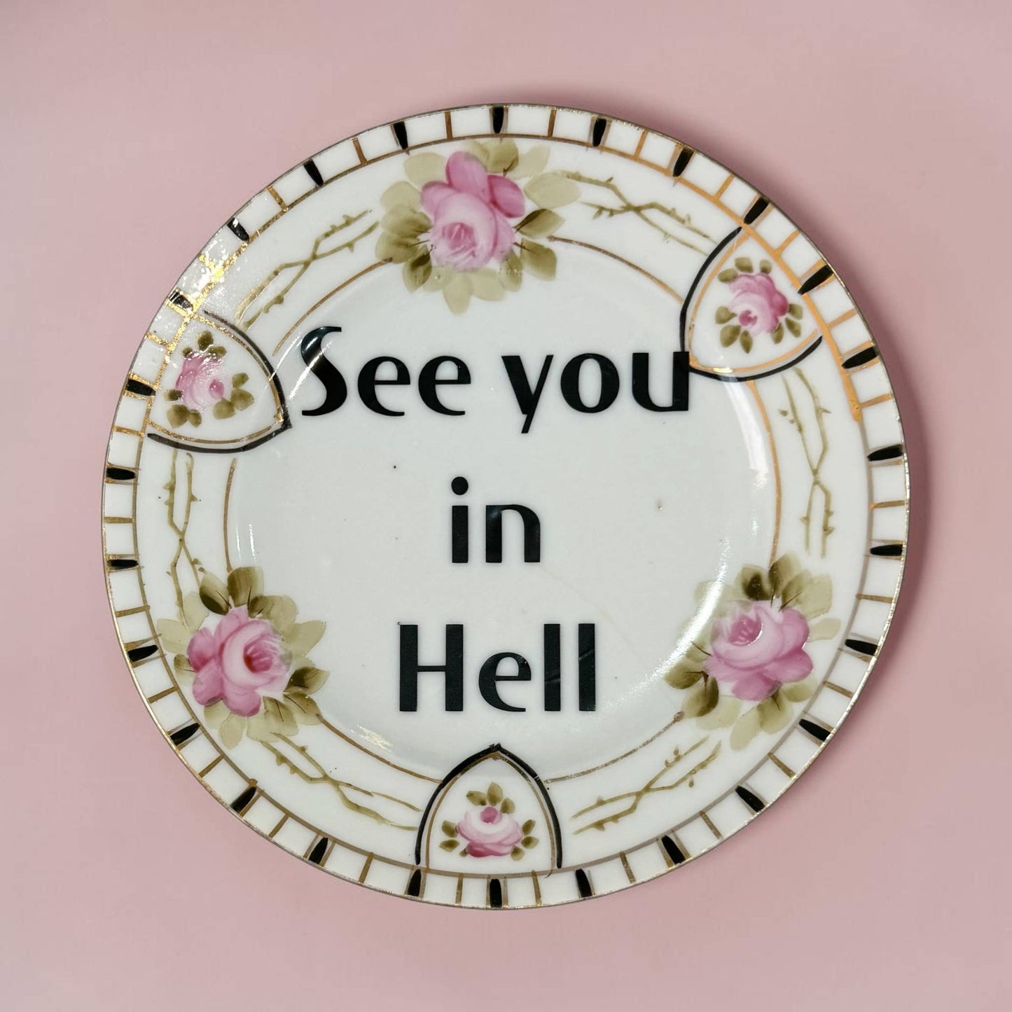 see you in hell Vintage Plate