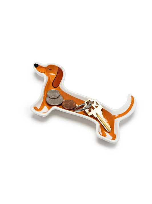 Ceramic Trinket & Jewelry Tray / Dish - Dachshund Puppy Dog