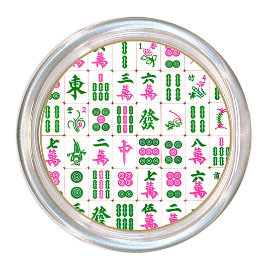 Pink and Green Mahjong Coaster