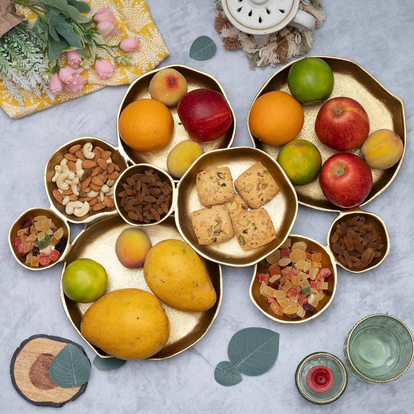 Cluster Decorative Bowls, Bright Gold Brass - Decoration