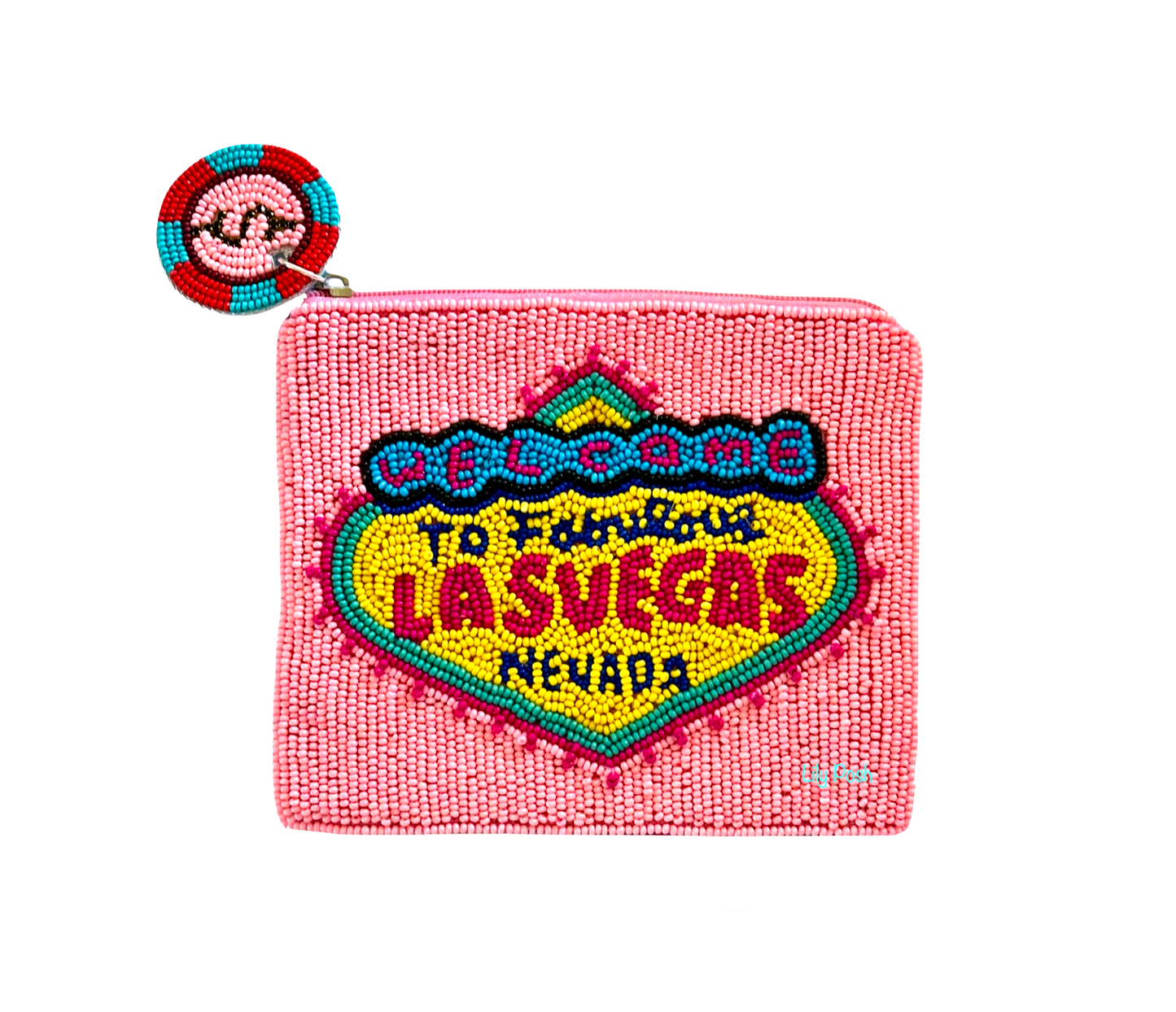 Las Vegas Beaded Coin Purse