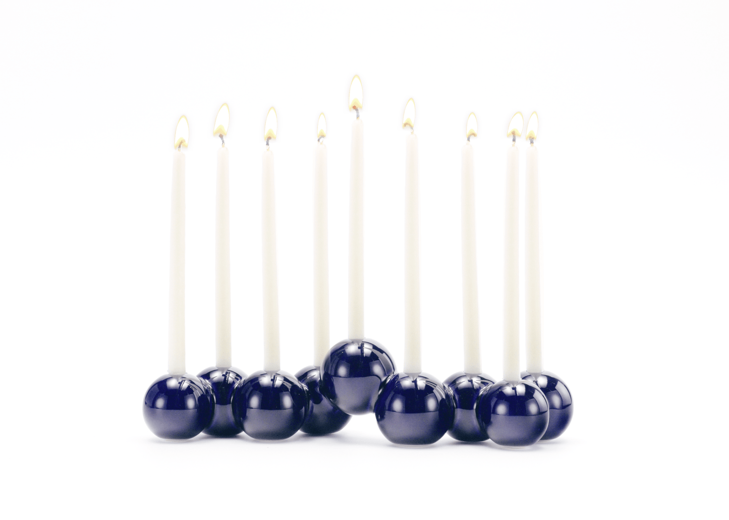 Bubble Menorah (Ceramic)-Indigo, Ivory, or Milk Color
