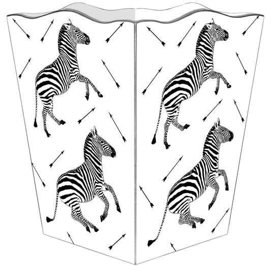 Wastepaper Basket in Zebra Trot on White
