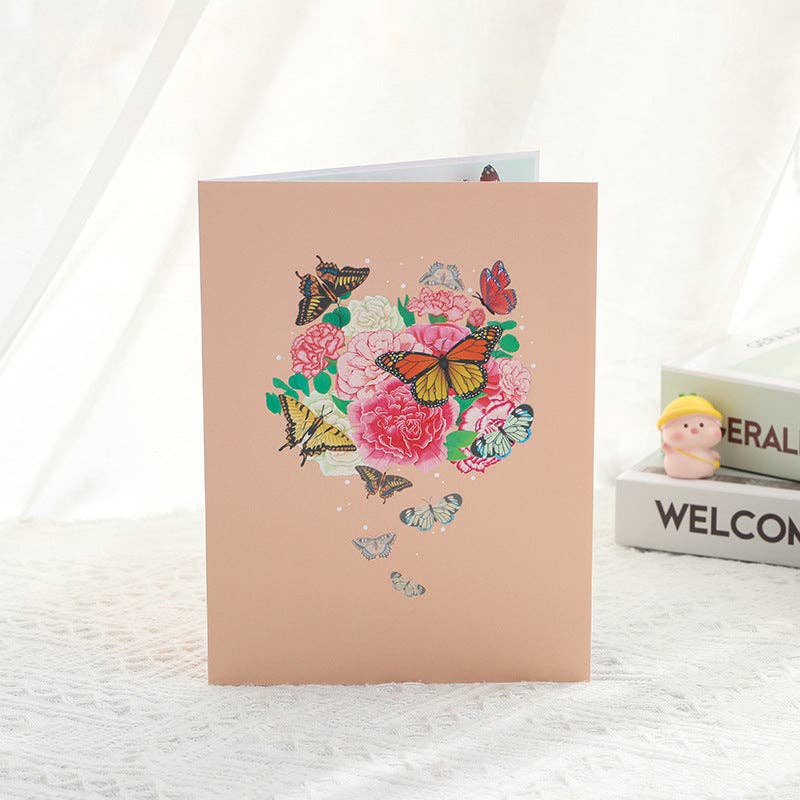 Flower Butterfly Greeting Card Romantic Gift