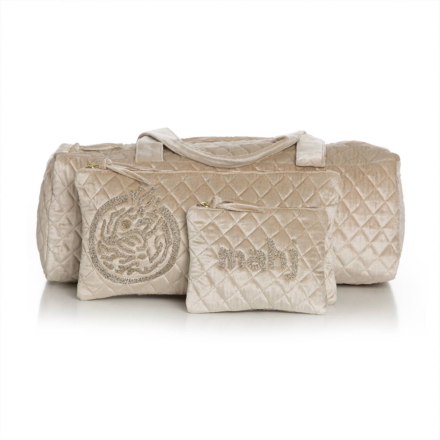 Mahjong Bag Travel Set - Silver (3 pieces)