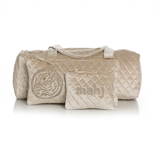 Mahjong Bag Travel Set - Silver (3 pieces)