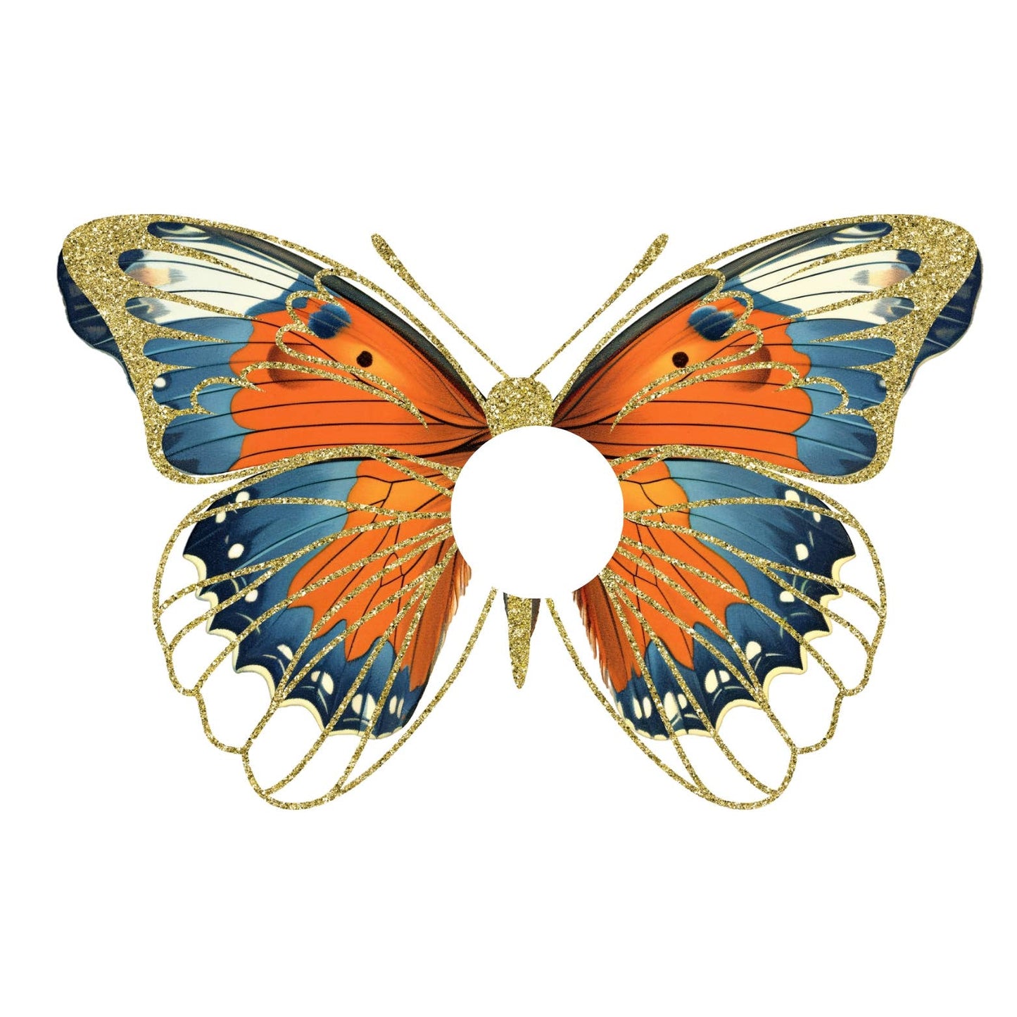 Acrylic Napkin Ring - Orange Butterfly Set of 4