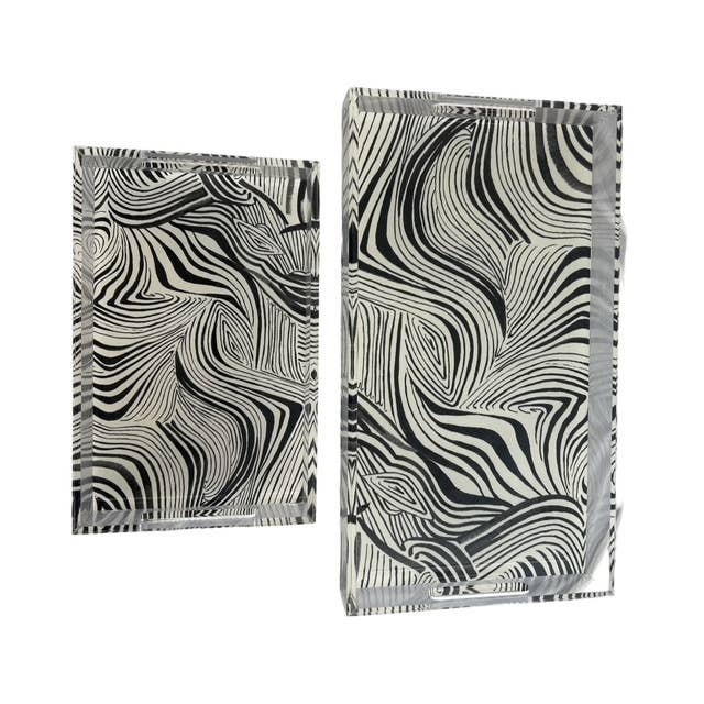 Zebra Tray in Lucite